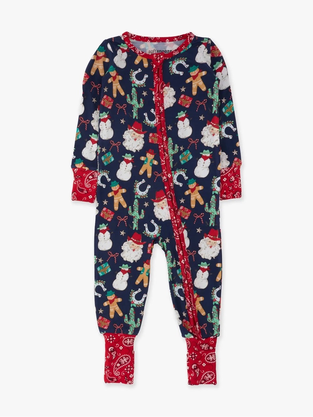 Rufflebutts SoftSnooze Western Cowboy Santa Convertible Romper 0-3 3-6 6-12